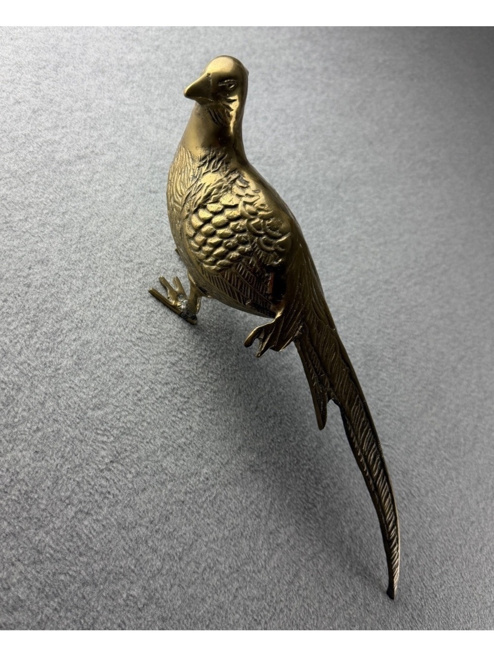 Vintage Brass Pheasant Figurine Sculpture